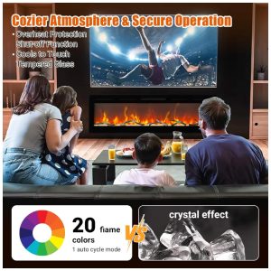 ectqymsyxdmd0b_2 jpg - Lareira Elétrica de 152 cm, Embutida ou de Parede, com LED Touch, Controle Remoto e App Wi Fi. Aquecedor 1500 750W, 12 Cores Ajustáveis, Timer,AsyPets