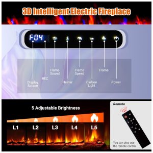 ectqymsyxdmd0b_4 jpg - Lareira Elétrica de 152 cm, Embutida ou de Parede, com LED Touch, Controle Remoto e App Wi Fi. Aquecedor 1500 750W, 12 Cores Ajustáveis, Timer,AsyPets