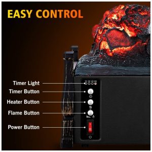 ectqgd8cbd4b0b_5 jpg - Lareira Elétrica Ecológica 21 52 cm com Controle Remoto, Temporizador de 8H, Brilho Ajustável e Proteção Contra Superaquecimento, 110V 1500W, LifePlus FP201R, Preta