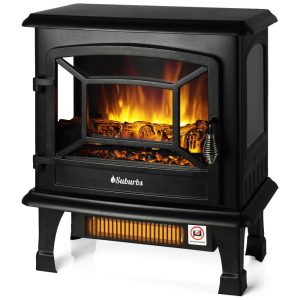 Lareira Elétrica Suburbs Realista Portátil, 1400W, TURBRO TS20, Preto