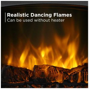 Lareira Elétrica Suburbs Realista Portátil, 1400W, TURBRO TS20, Preto