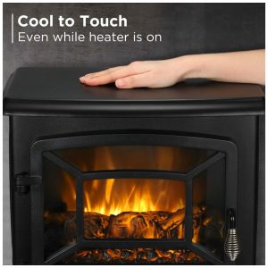 Lareira Elétrica Suburbs Realista Portátil, 1400W, TURBRO TS20, Preto