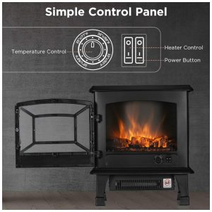 Lareira Elétrica Suburbs Realista Portátil, 1400W, TURBRO TS20, Preto