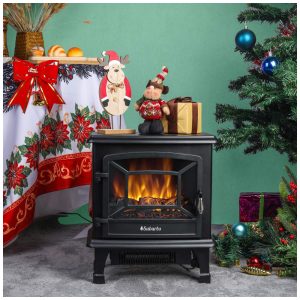 Lareira Elétrica Suburbs Realista Portátil, 1400W, TURBRO TS20, Preto