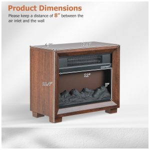 ectqqf79m2kc0b_7 jpg - Mini Lareira Elétrica Portátil com Efeito de Chamas Realistas, Aquece e Decora, 110V 750W, Costway, Marrom