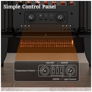 ectqd32dgdrc0b_3 jpg - Lareira Elétrica Portátil com Efeito de Chamas Realista 3D e Proteção Contra Superaquecimento, 110V 1500W, Eueiriup, Preta