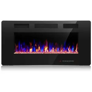 ectqwgvjhvg90b_0 jpg - Lareira Elétrica de Embutir A45x91L com Controle Remoto e Digital, Luz LED, Chama Ajustável e Temporizador, 1500W, 110v, CRZOE Jx 836C3, Preto