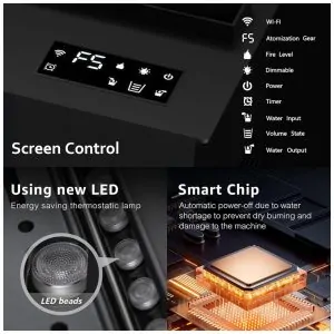 ectq18nrcq5f0b_6 jpg - Lareira Elétrica a Vapor Mexhom Chama Atomizada 3D Controle Remoto 150 cm Voltagem 110V 120V