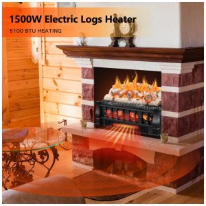 ectq4km6zhqb0b_4 jpg - Lareira Elétrica Ecológica 21 53 cm com Controle Remoto, Brilho da Chama Ajustável, Proteção Contra Superaquecimento e Toras Cinza Esbranquiçadas, 110V 1500W, R.W.FLAME, Preta