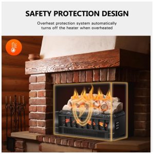 ectq4km6zhqb0b_5 jpg - Lareira Elétrica Ecológica 21 53 cm com Controle Remoto, Brilho da Chama Ajustável, Proteção Contra Superaquecimento e Toras Cinza Esbranquiçadas, 110V 1500W, R.W.FLAME, Preta