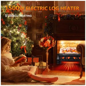 ectq4km6zhqb0b_7 jpg - Lareira Elétrica Ecológica 21 53 cm com Controle Remoto, Brilho da Chama Ajustável, Proteção Contra Superaquecimento e Toras Cinza Esbranquiçadas, 110V 1500W, R.W.FLAME, Preta