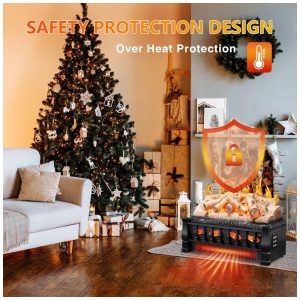 ectq4km6zhqb0b_8 jpg - Lareira Elétrica Ecológica 21 53 cm com Controle Remoto, Brilho da Chama Ajustável, Proteção Contra Superaquecimento e Toras Cinza Esbranquiçadas, 110V 1500W, R.W.FLAME, Preta