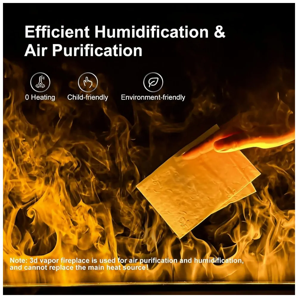Lareira Elétrica 3D Vapor d Água Sxysgf 8 Cores Chamas Dinâmicas Recessível Controle Remoto App Timer Aço Inoxidável 80cm