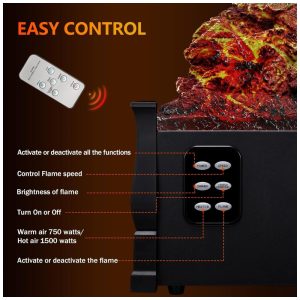 ectqq95hcyg90b_1 jpg - Lareira Elétrica Ecológica 21 53 cm com Controle Remoto, Brilho da Chama Ajustável e Proteção Contra Superaquecimento, 110V 1500W, R.W.FLAME L250, Preta