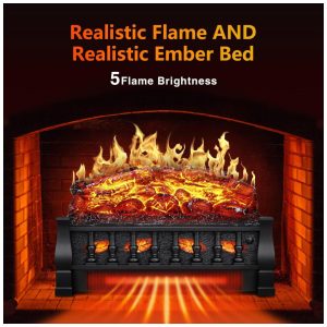 ectqq95hcyg90b_2 jpg - Lareira Elétrica Ecológica 21 53 cm com Controle Remoto, Brilho da Chama Ajustável e Proteção Contra Superaquecimento, 110V 1500W, R.W.FLAME L250, Preta