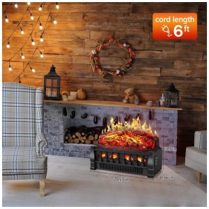 ectqq95hcyg90b_4 jpg - Lareira Elétrica Ecológica 21 53 cm com Controle Remoto, Brilho da Chama Ajustável e Proteção Contra Superaquecimento, 110V 1500W, R.W.FLAME L250, Preta