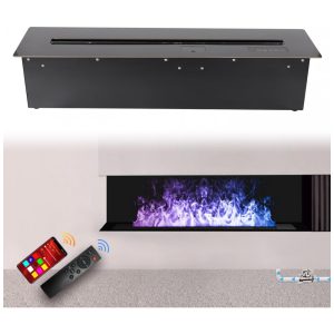 Lareira Elétrica 3D a Vapor d Água Sxysgf Tela Touch Controle Remoto Multicolor 80L 3D Aço Inoxidável 80 cm