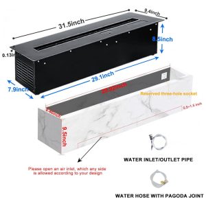 Lareira Elétrica 3D a Vapor d Água Sxysgf Tela Touch Controle Remoto Multicolor 80L 3D Aço Inoxidável 80 cm