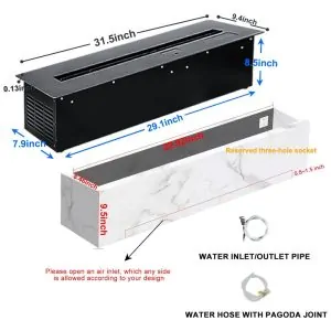 Lareira Elétrica 3D a Vapor d Água Sxysgf Tela Touch Controle Remoto Multicolor 80L 3D Aço Inoxidável 80 cm