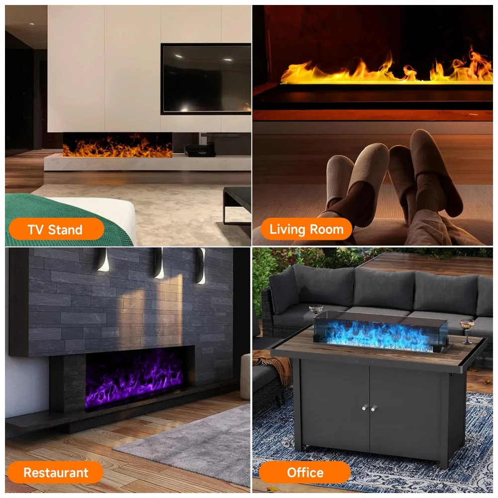 Lareira Elétrica 3D a Vapor d Água Sxysgf Tela Touch Controle Remoto Multicolor 80L 3D Aço Inoxidável 80 cm
