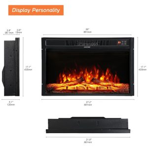 ectqdrtvm8mc0b_1 jpg - Lareira Elétrica de Embutir A43x69L cm com Controle Remoto, Chamas Realistas e Brilho Ajustável, 110V 1400W, WAMPAT, Preta