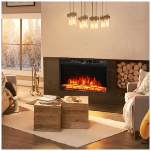 ectqdrtvm8mc0b_2 jpg - Lareira Elétrica de Embutir A43x69L cm com Controle Remoto, Chamas Realistas e Brilho Ajustável, 110V 1400W, WAMPAT, Preta