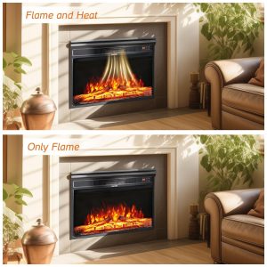 ectqdrtvm8mc0b_3 jpg - Lareira Elétrica de Embutir A43x69L cm com Controle Remoto, Chamas Realistas e Brilho Ajustável, 110V 1400W, WAMPAT, Preta