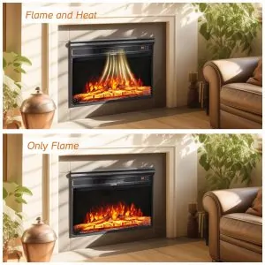 ectqdrtvm8mc0b_3 jpg - Lareira Elétrica de Embutir A43x69L cm com Controle Remoto, Chamas Realistas e Brilho Ajustável, 110V 1400W, WAMPAT, Preta