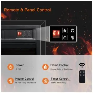 ectqdrtvm8mc0b_4 jpg - Lareira Elétrica de Embutir A43x69L cm com Controle Remoto, Chamas Realistas e Brilho Ajustável, 110V 1400W, WAMPAT, Preta