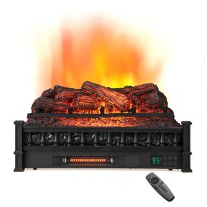 Lareira Elétrica Ecológica 26 66 cm com Controle Remoto, Cores de Chama Ajustáveis e Temporizador de 8H, 110V 1500W, ORALNER, Preta