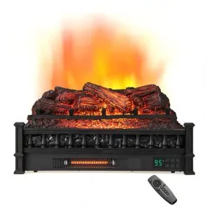 Lareira Elétrica Ecológica 26 66 cm com Controle Remoto, Cores de Chama Ajustáveis e Temporizador de 8H, 110V 1500W, ORALNER, Preta