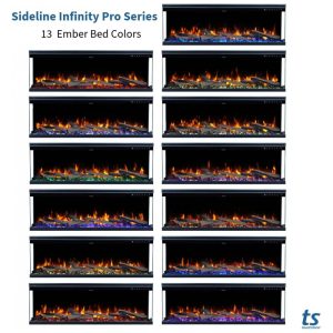 Lareira Elétrica de Embutir A43x127L com Controle por APP e Tela Sensível ao Toque, 110V 1500W, Dreamflame, Preta