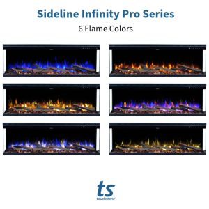 Lareira Elétrica de Embutir A43x127L com Controle por APP e Tela Sensível ao Toque, 110V 1500W, Dreamflame, Preta