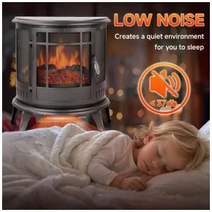 Lareira Elétrica Portátil com Controle Remoto e Temporizador, 110V 1500W, FLAME SHADE, Preta