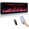 Lareira Elétrica de Embutir A43x132L com Controle Remoto, 110V 1500W, Dreamflame, Preta