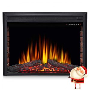 Lareira Elétrica de Embutir A68x91L com 5 Cores de Chamas Ajustável, Controle Remoto e Proteção Contra Superaquecimento, 110V, Joy Pebble, Preta