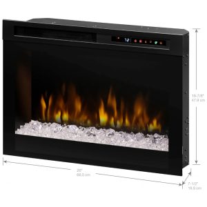 Lareira Elétrica de Embutir A48x66L com Controle Remoto e Acrílico Ember, 110V, Dimplex XHD26G, Preta