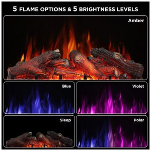 Lareira Elétrica Infravermelha TURBRO Eternal Flame 66 cm WiFi 1500W Preto