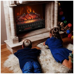 Lareira Elétrica Infravermelha TURBRO Eternal Flame 66 cm WiFi 1500W Preto