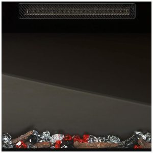 Lareira Elétrica de Embutir A45x127L com Controle Remoto e Digital, Luz LED, Chamas Multicolorida e Temporizador, 1500W, 110v, MYSTFLAME, Preto