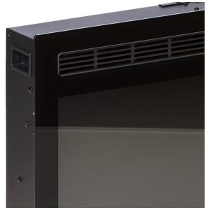 Lareira Elétrica de Embutir A45x127L com Controle Remoto e Digital, Luz LED, Chamas Multicolorida e Temporizador, 1500W, 110v, MYSTFLAME, Preto