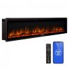 Lareira Elétrica Westinghouse Preta Parede Embutida Wi Fi Alexa Google 144 Combinações 1500W 120V 188 cm L X40 cm A