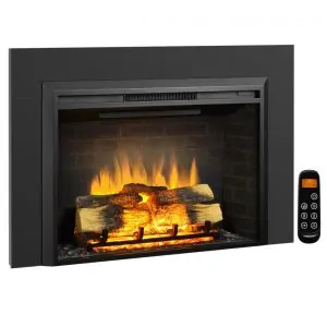 Lareira Elétrica Legend Flame Preta Embutida Encaixe Som Crepitante Kit de Acabamento 1500W 120V Carl 121.2 cm L X 78 cm A