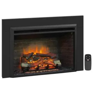 Lareira Elétrica PuraFlame Western Preto com Kit de Moldura Tronco em Resina 112cm L X68.6 cm A 120V