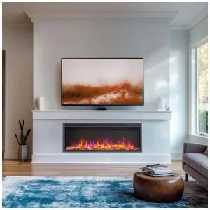 Lareira Elétrica Smart de Embutir na Parede LegendFlame Preta 750W 1500W 120V 127 cm largura x 48 cm altura