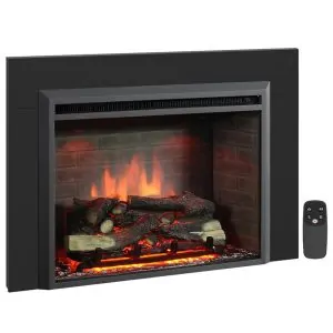 Lareira Elétrica de Embutir PuraFlame Western Preta com Kit de Acabamento e Controle Remoto 750 1500W 120V 103.9 cm L X73.9 cm A