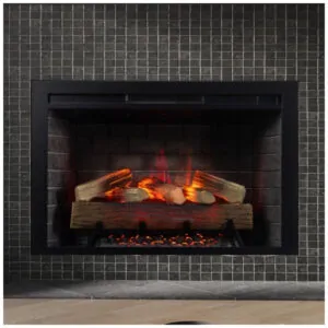 Lareira Elétrica Modern Ember 99x63cm 1500W WiFi Alexa Chamas LED Embutir 110V