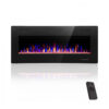 Lareira Elétrica Crzoe 107x46cm 1500W LED 12 Cores Timer Embutir 110V