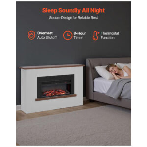 Lareira Elétrica VEVOR 169x37x104cm 1500W Chamas 3D Timer Remoto 110V