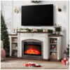 Lareira Elétrica J yaamiZz 183x91cm 1600W Rack TV 80pol Chamas LED 110V